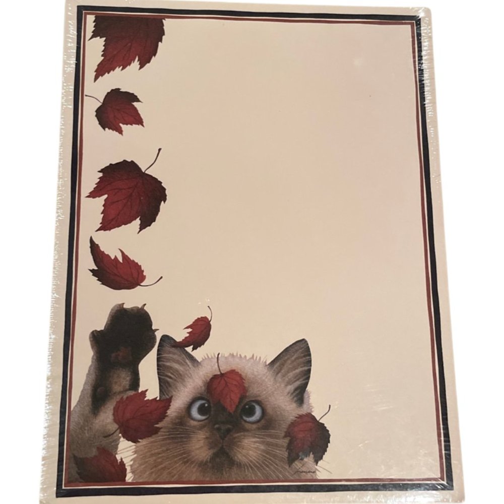 NWT Main Street Press, 60 Sheet Letter Pad, Autumn Kitty